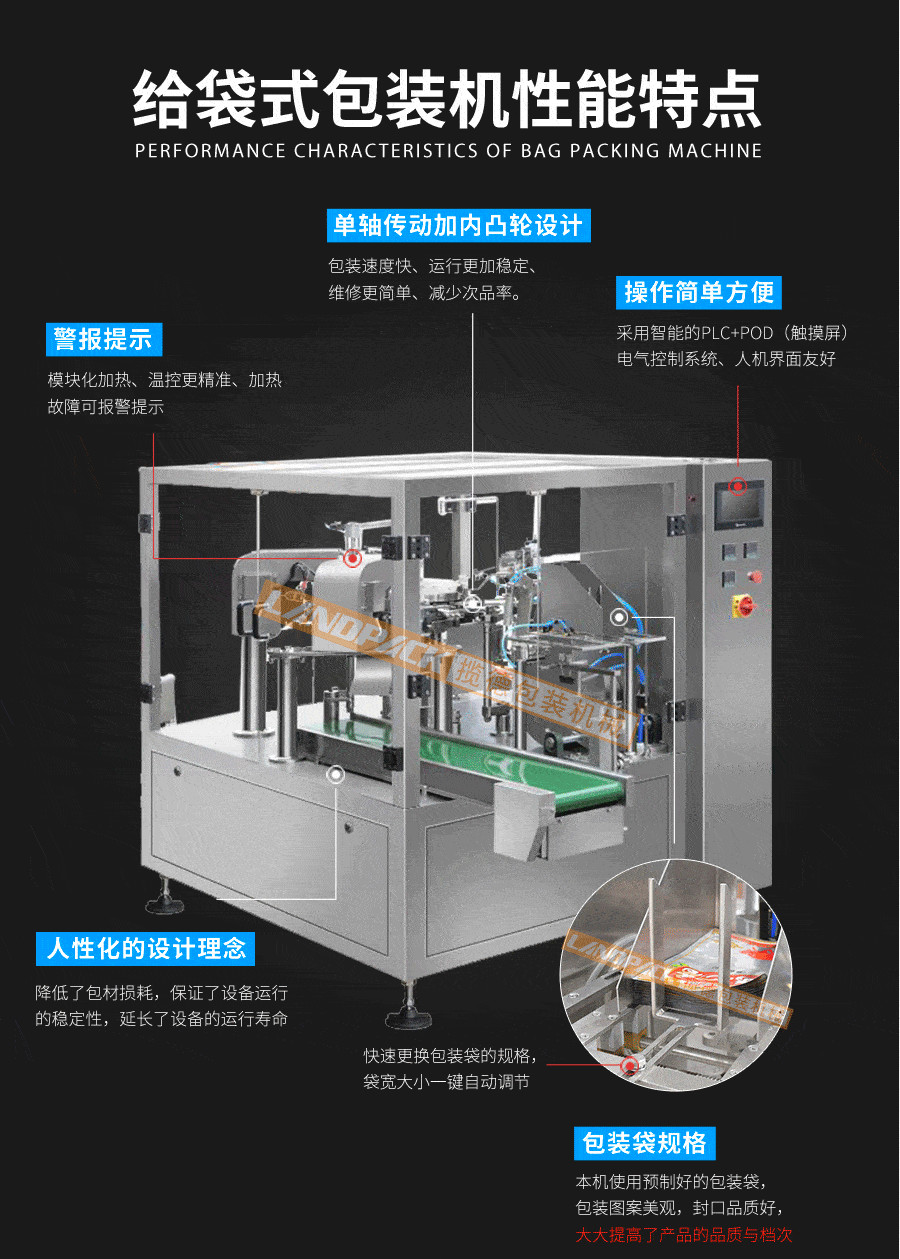 醬料給袋式液體包裝機特點